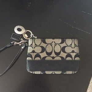 Black and Gray Coach Wristlet
